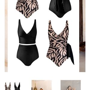 Baiia Reversible Black & Beige Zebra Wrap bikini